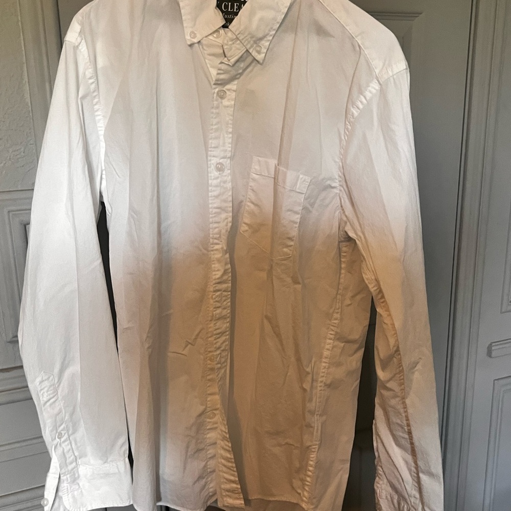 J. Crew White Dress Shirt with Pointed Collar and Long Sleeves